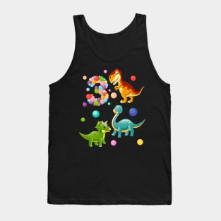 3rd Birthday Dinosaurs and bubbles Tank Top